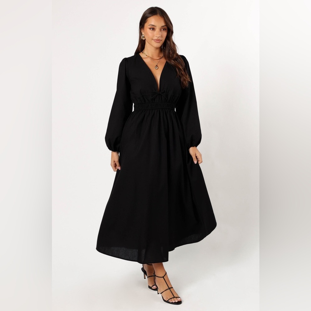 Petal & pup CECE LONG SLEEVE MAXI DRESS - BLACK - Picture 5 of 11